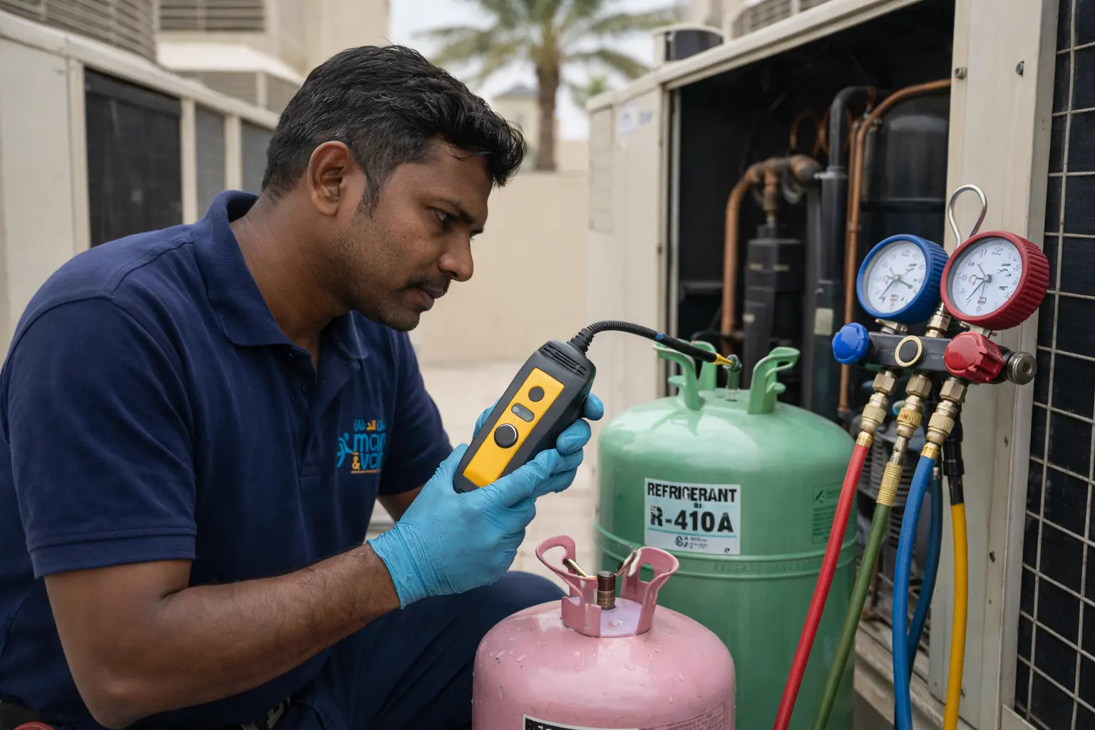 Refrigerant Leak Check and Gas Top-Up in Dubai
