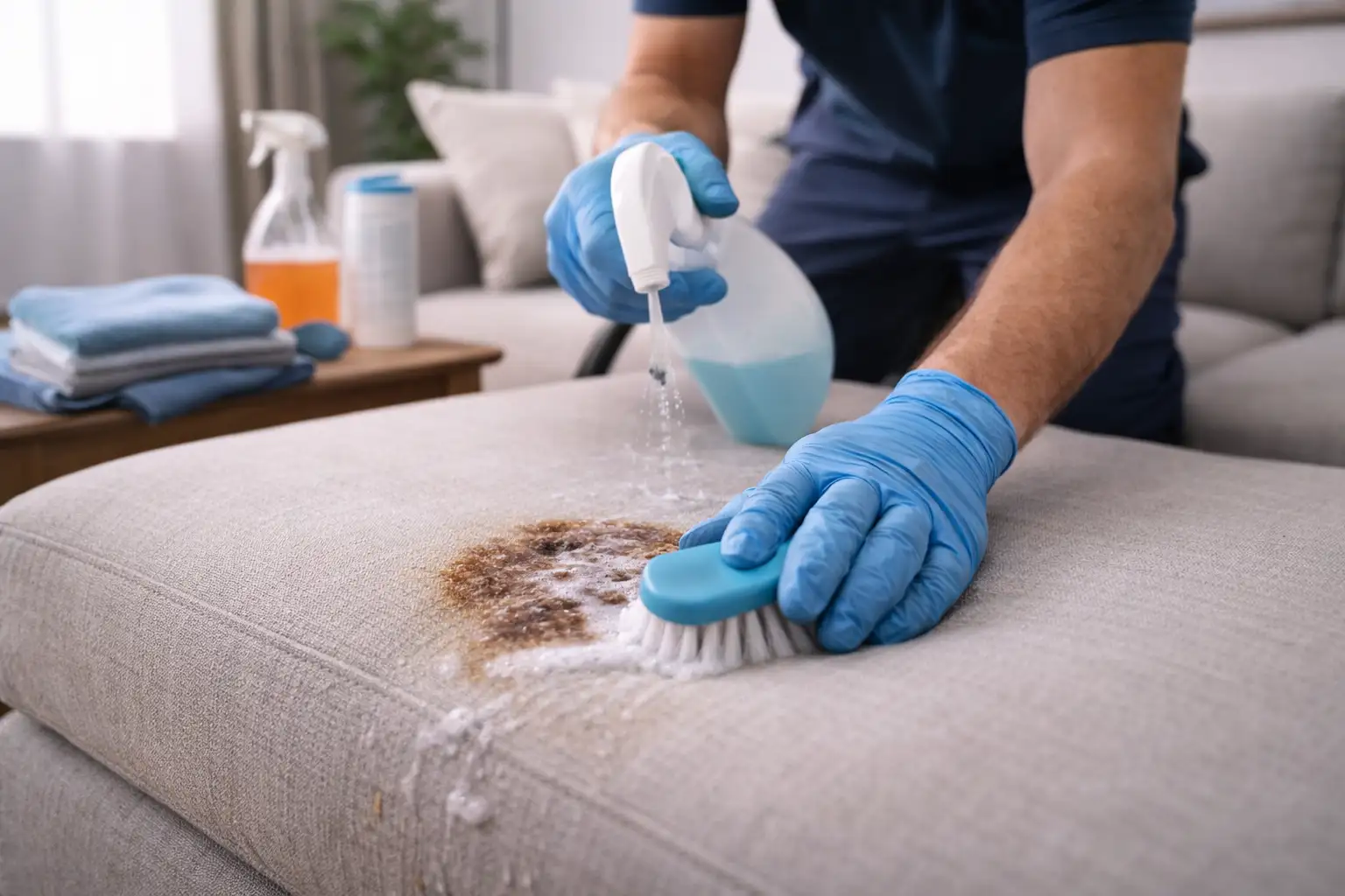 Fabric Sofa Cleaning and Spot Treatment